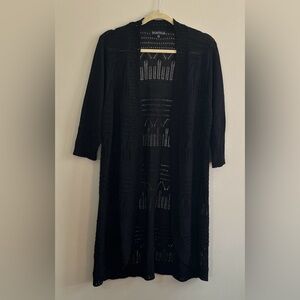 Bua Bua black knit open front duster cardigan size XL